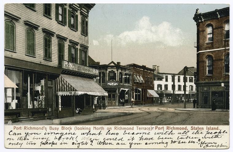 Port Richmond Looking North On Richmond Terrace, 1900S