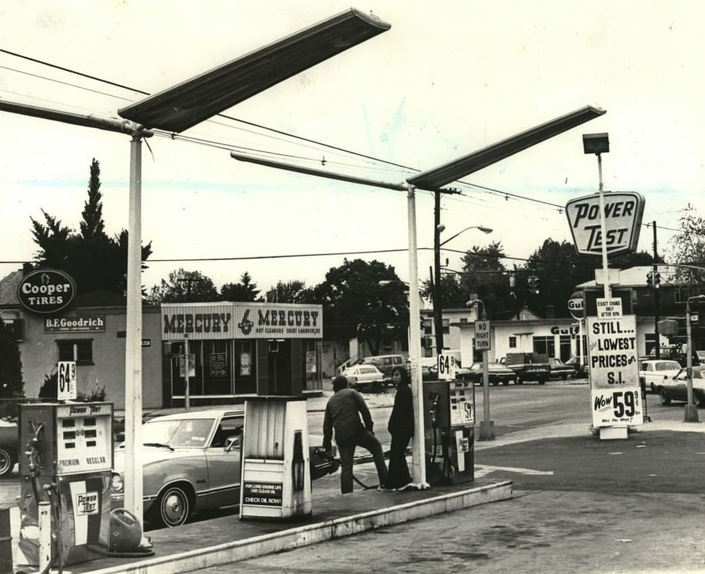 &Amp;Quot;Still The Lowest Prices On Staten Island&Amp;Quot; Claim Posted At A Stapleton Service Station, 1974.