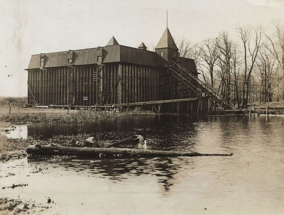 Silver Lake Ice House, Circa 1898: The Large Wooden Ice House Was Seen From Across Silver Lake; The Business Lasted Generally Two Months, 1898.