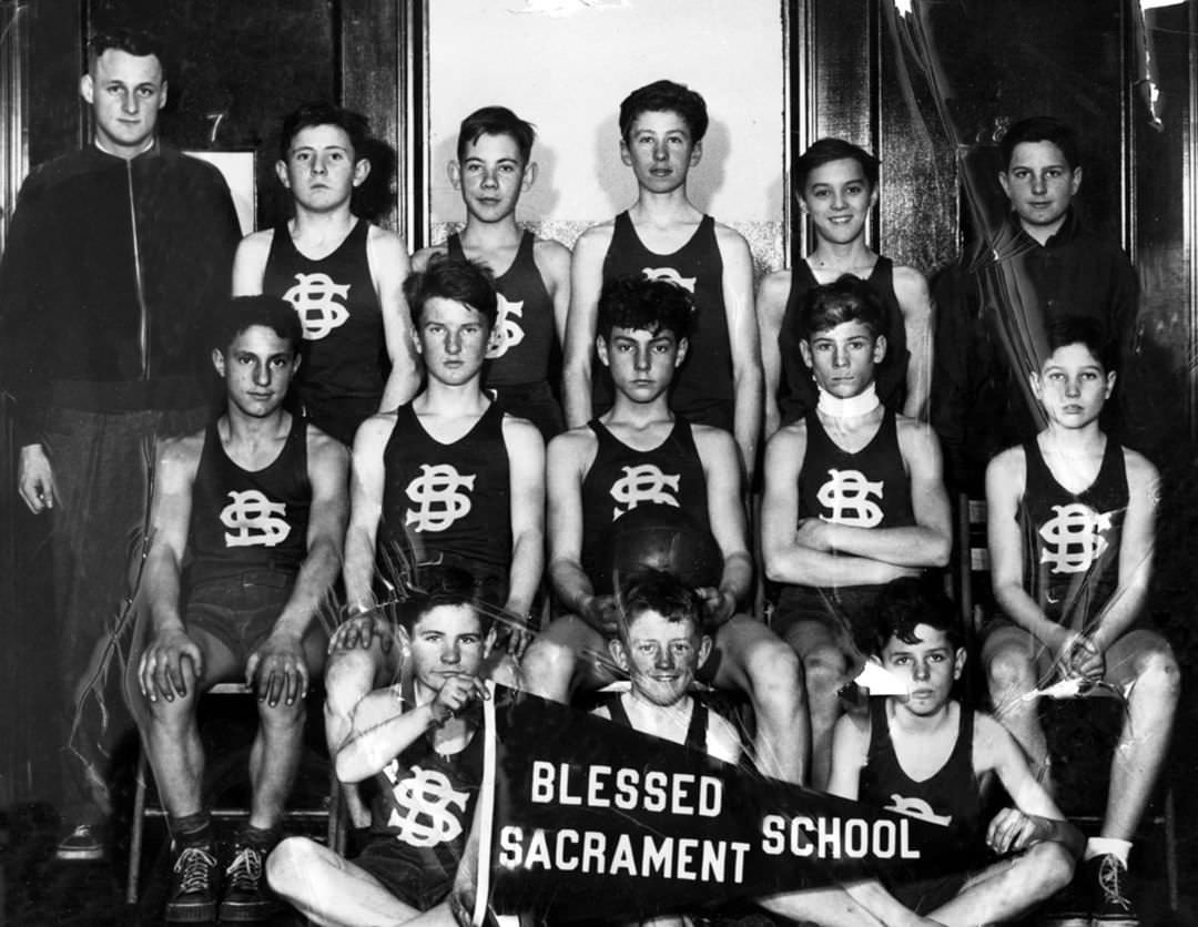 Blessed Sacrament Basketball League Team Photo, Circa 1941.