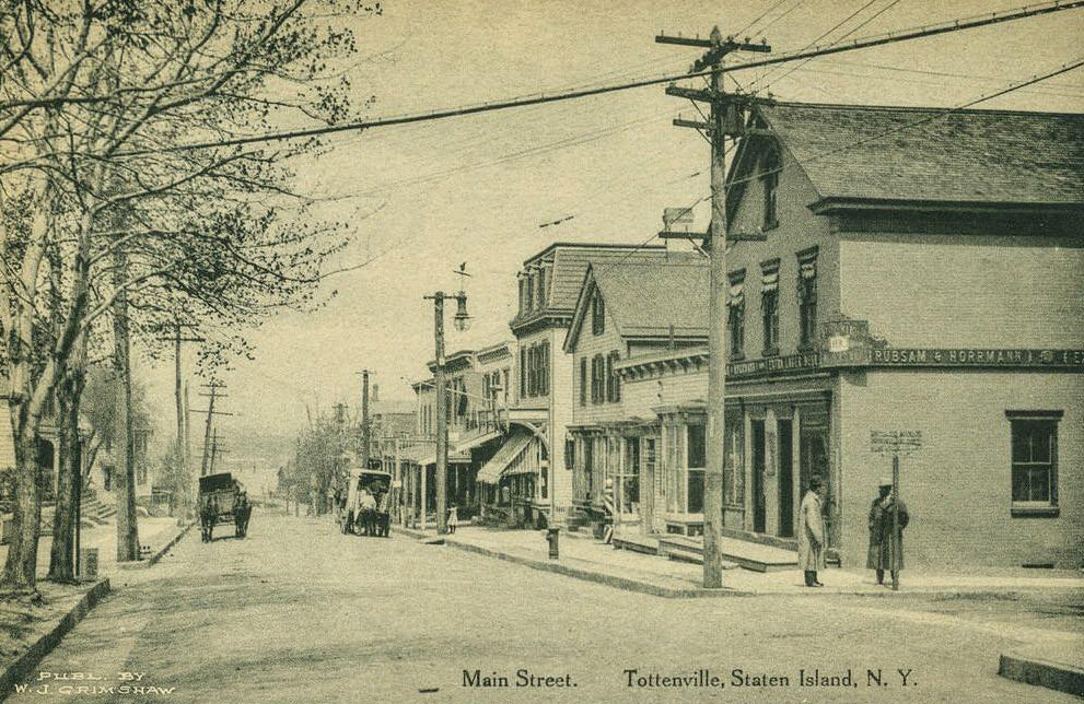 Main Street, Tottenville At The Turn Of The Century, From Staten Island Museum Collection, 1890S
