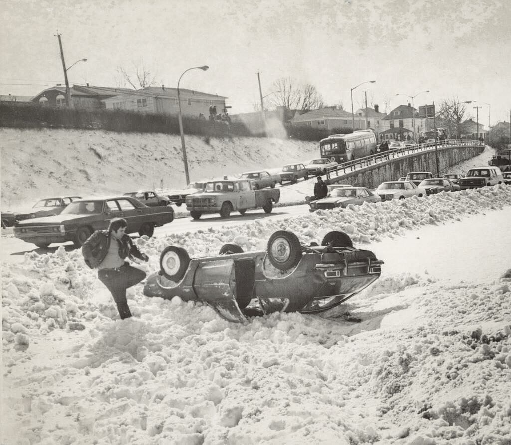 Snow Accidents On Staten Island Expressway Due To Incomplete Clean-Up, 1978