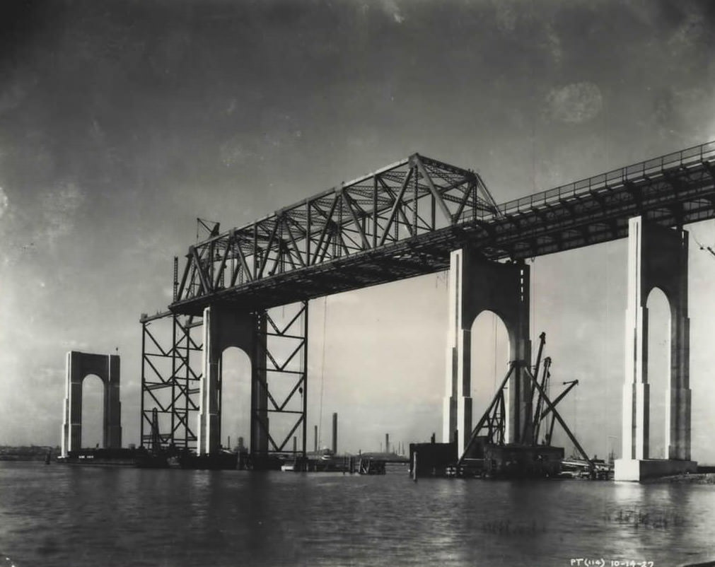 The Outerbridge Under Construction, Named For Eugenius Harvey Outerbridge, Opened In 1928, 1927.