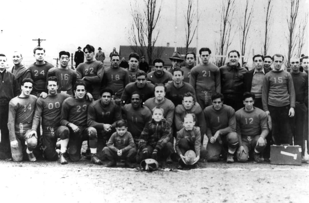 Staten Island'S Semi-Pro Football Team, The Stape Arrows, Posed At Thompson'S Stadium, Circa 1938.