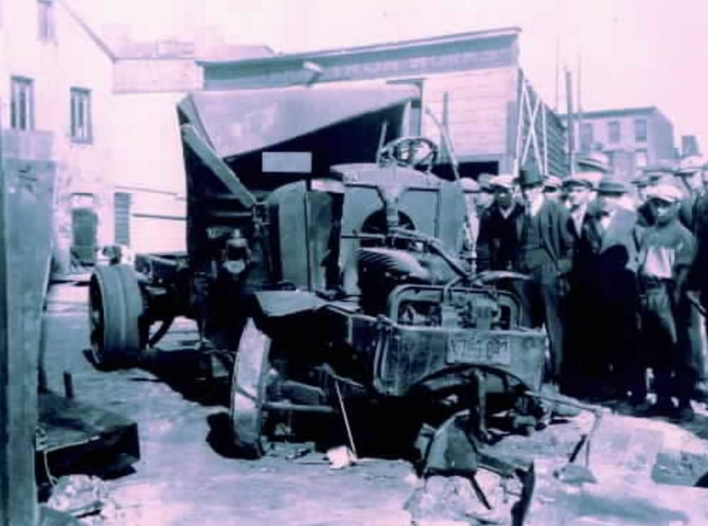 Auto Accident On Thompson Street, Stapleton, Circa 1925.