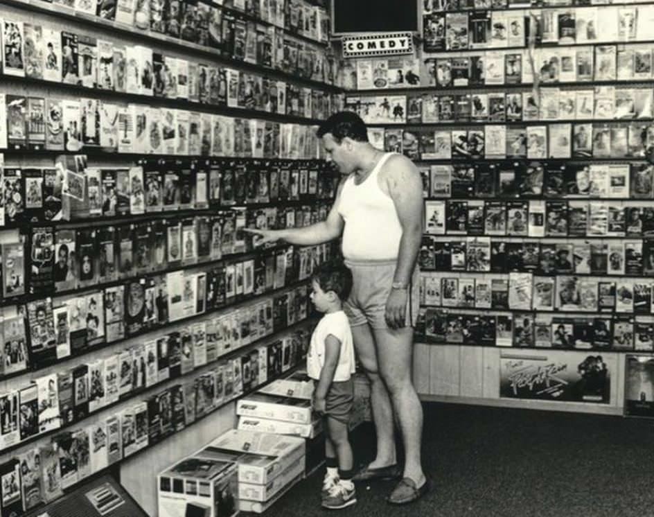 Thousands Of Videotapes In Monte'S Video Store, Castleton Corners, 1985; Jane Monteforte And Nivia Albarran At Monte'S Video Store, 1983.