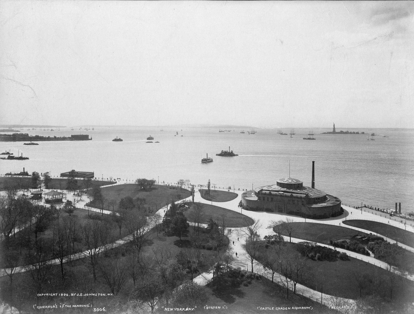Scenic New York Harbor Featuring Governor'S Island And Staten Island, 1894.