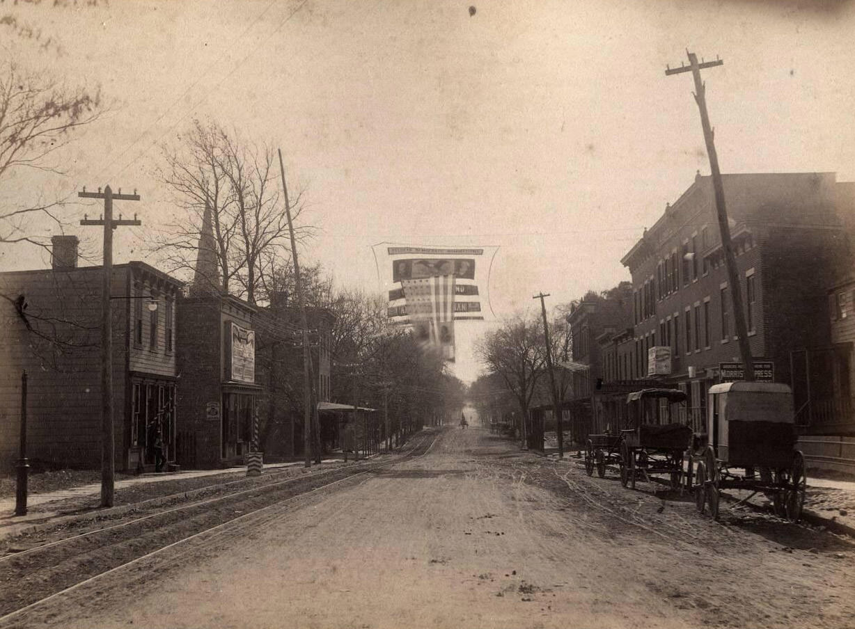 Unpaved Street With Buildings In Staten Island, Captured By Alice Austen, 1890.