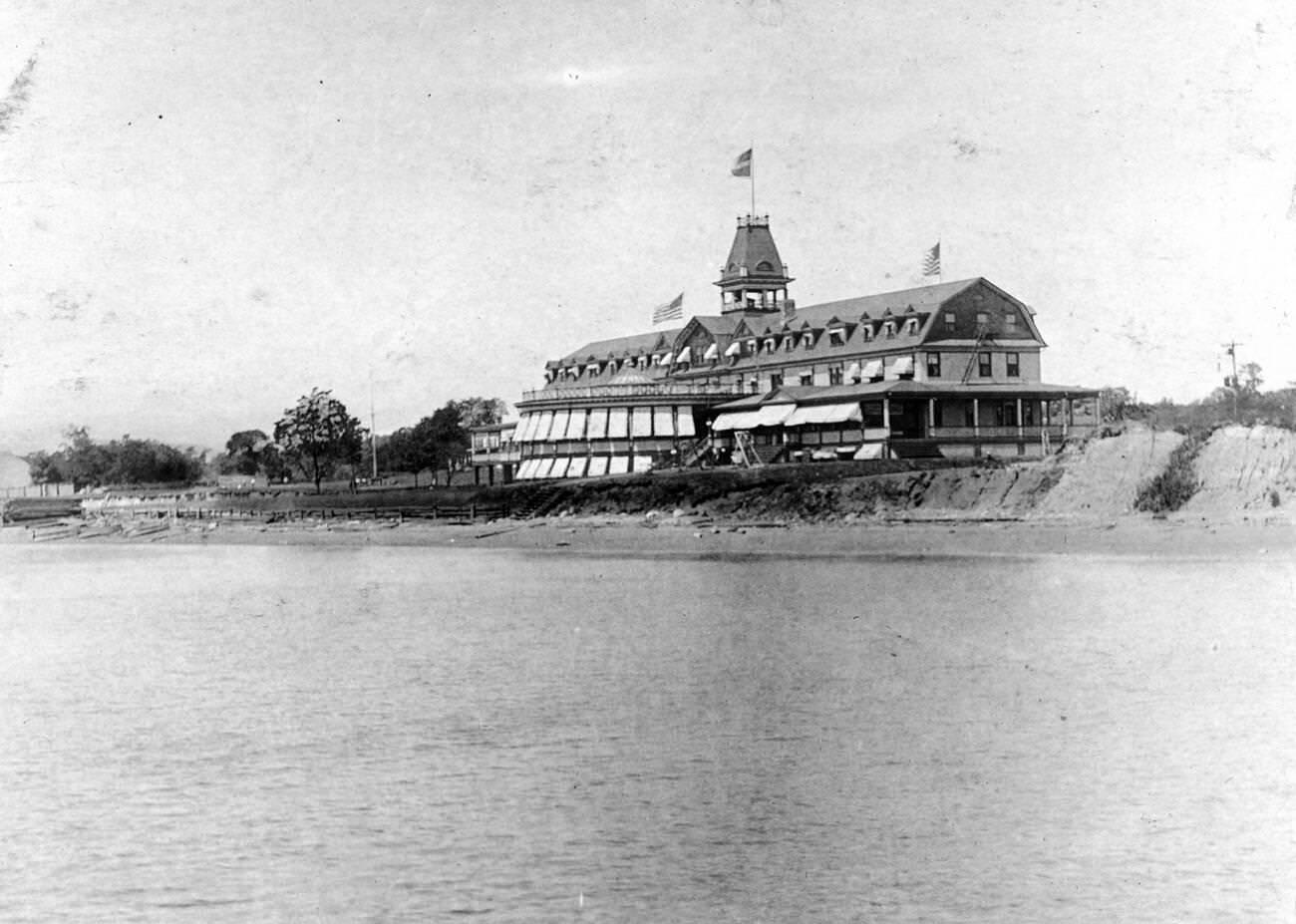 Terra Marine Inn Viewed From The Ocean, Huguenot, Staten Island, 1900.
