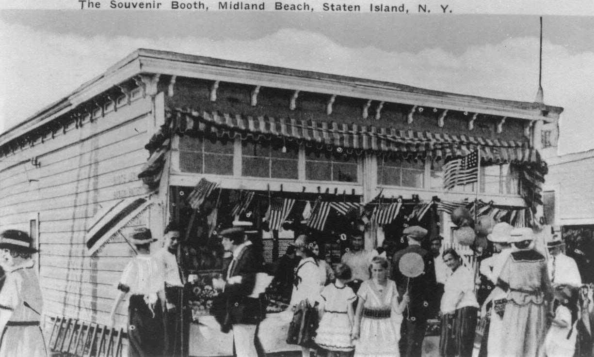 Souvenir Booth At Midland Beach, Staten Island, 1900.