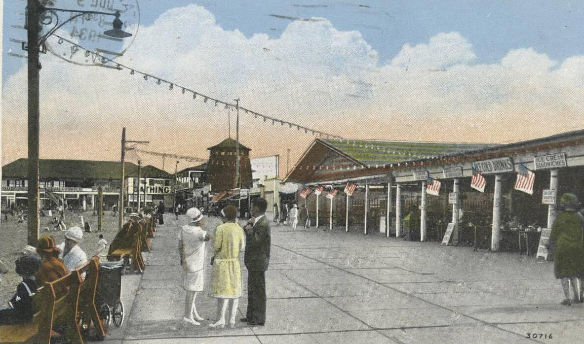 Boardwalk With Casino At Midland Beach, Staten Island, 1900.