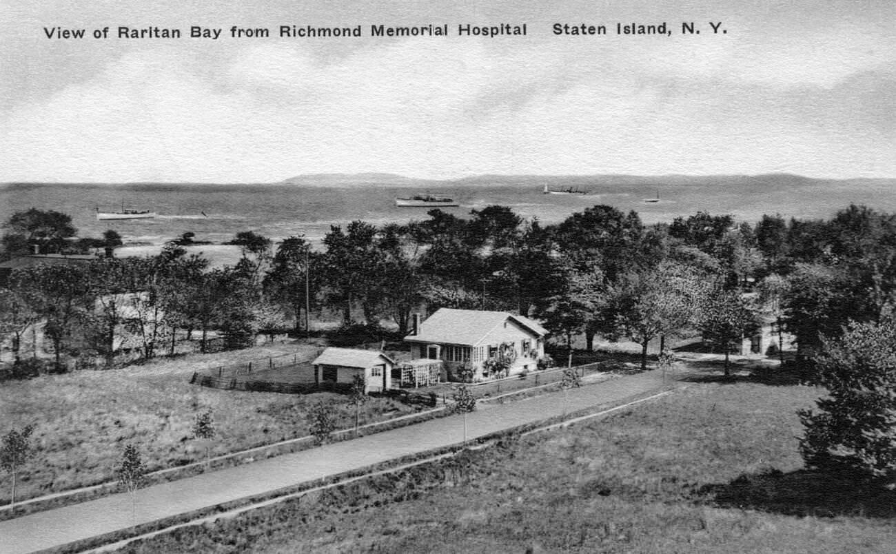 Aerial View From Richmond Memorial Hospital Overlooking Raritan Bay, Staten Island, 1900.