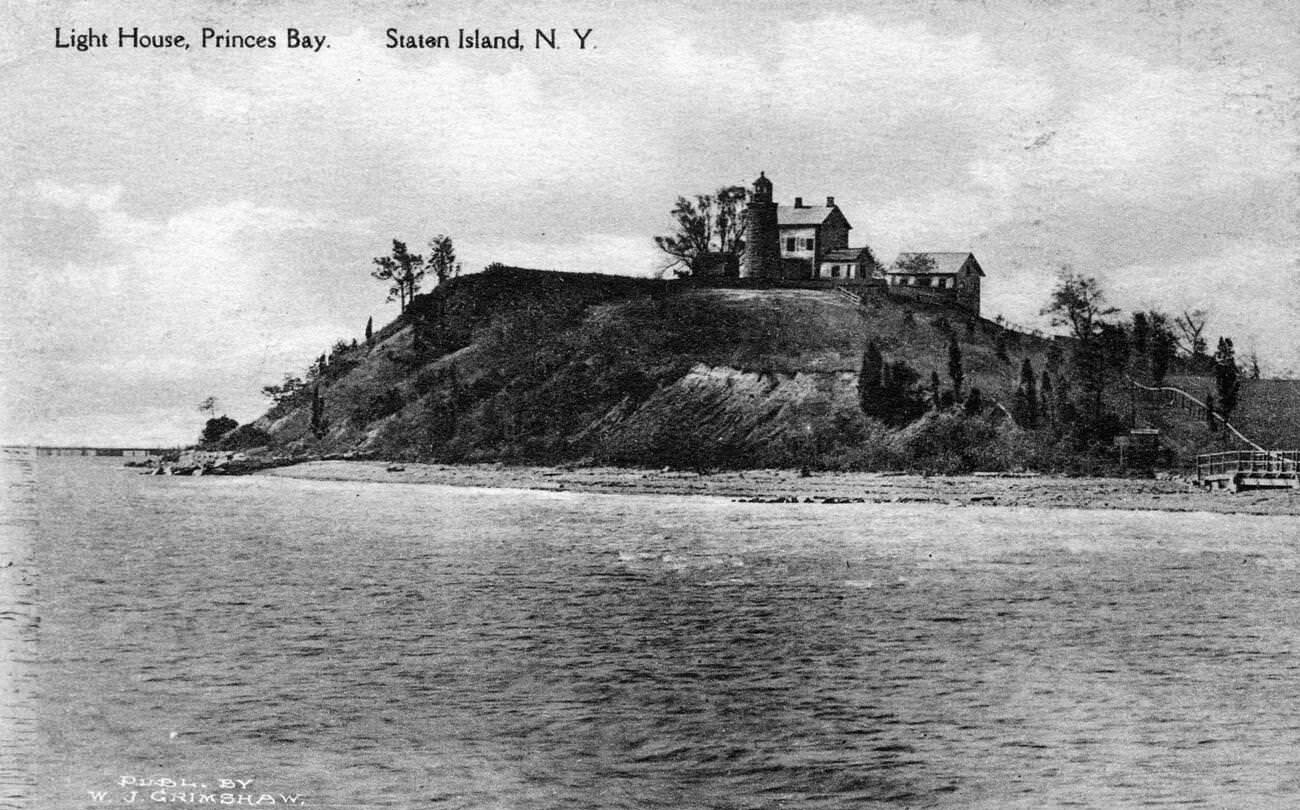Lighthouse At Princess Bay, Staten Island, 1900.