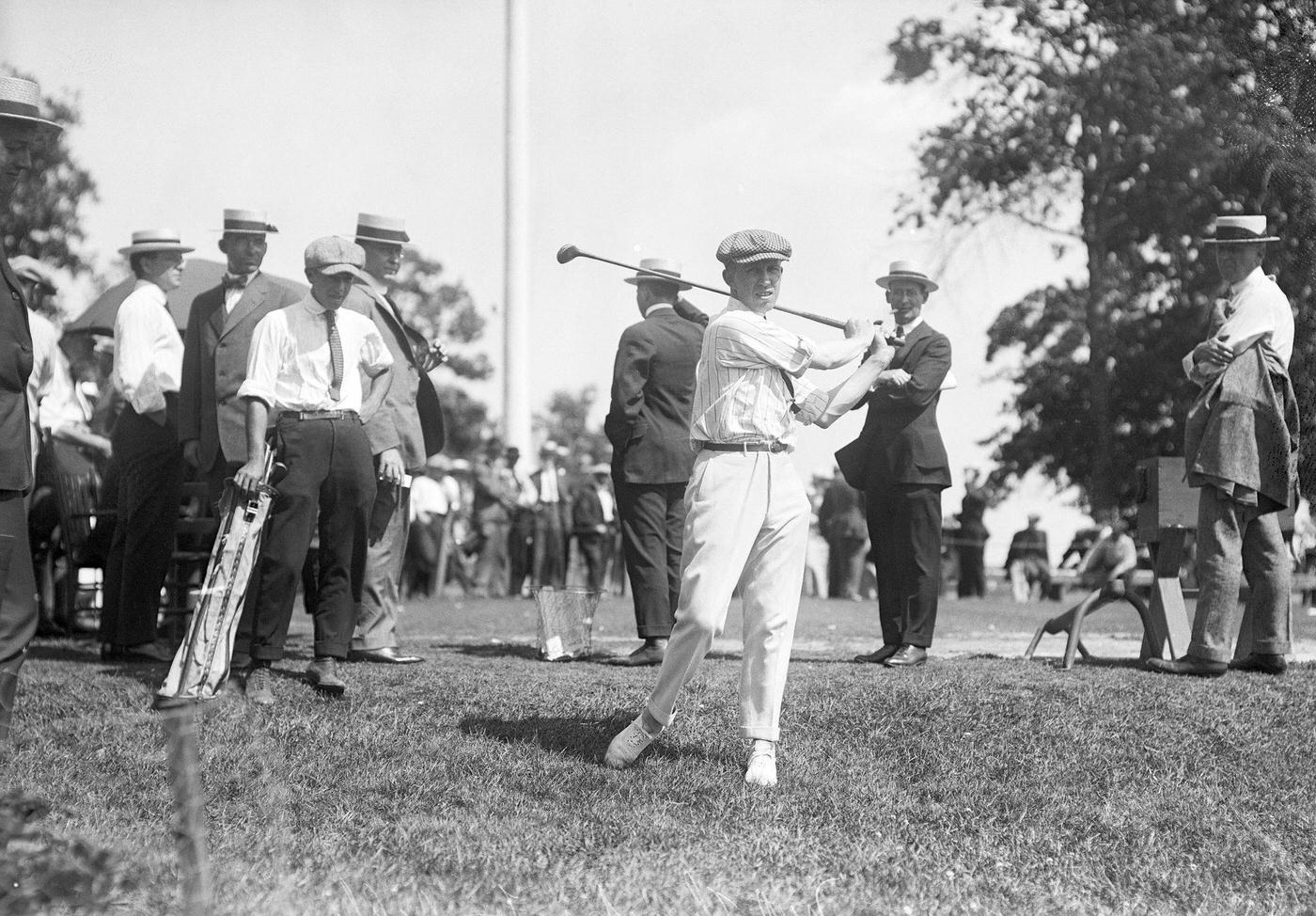 J.j. Mcdermott Competing In The Metropolitan Open Championship Tournament At Fox Hills Golf Club, Staten Island, 1915.