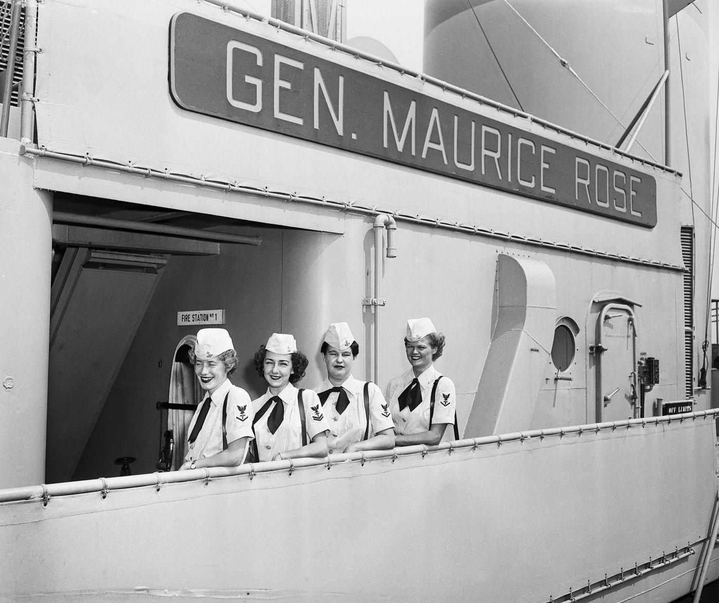 Enlisted Women Aboard The Usns General Maurice Rose Transport Ship.