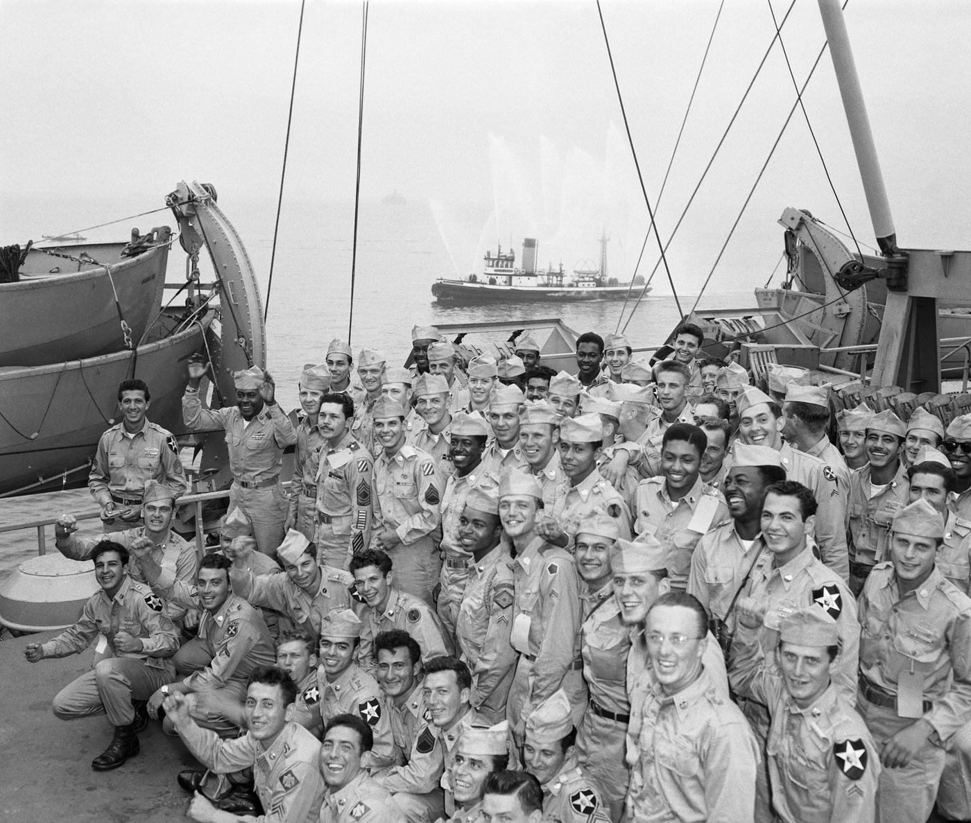Veterans From Korea Arrive At Staten Island Port, August 10, 1953.