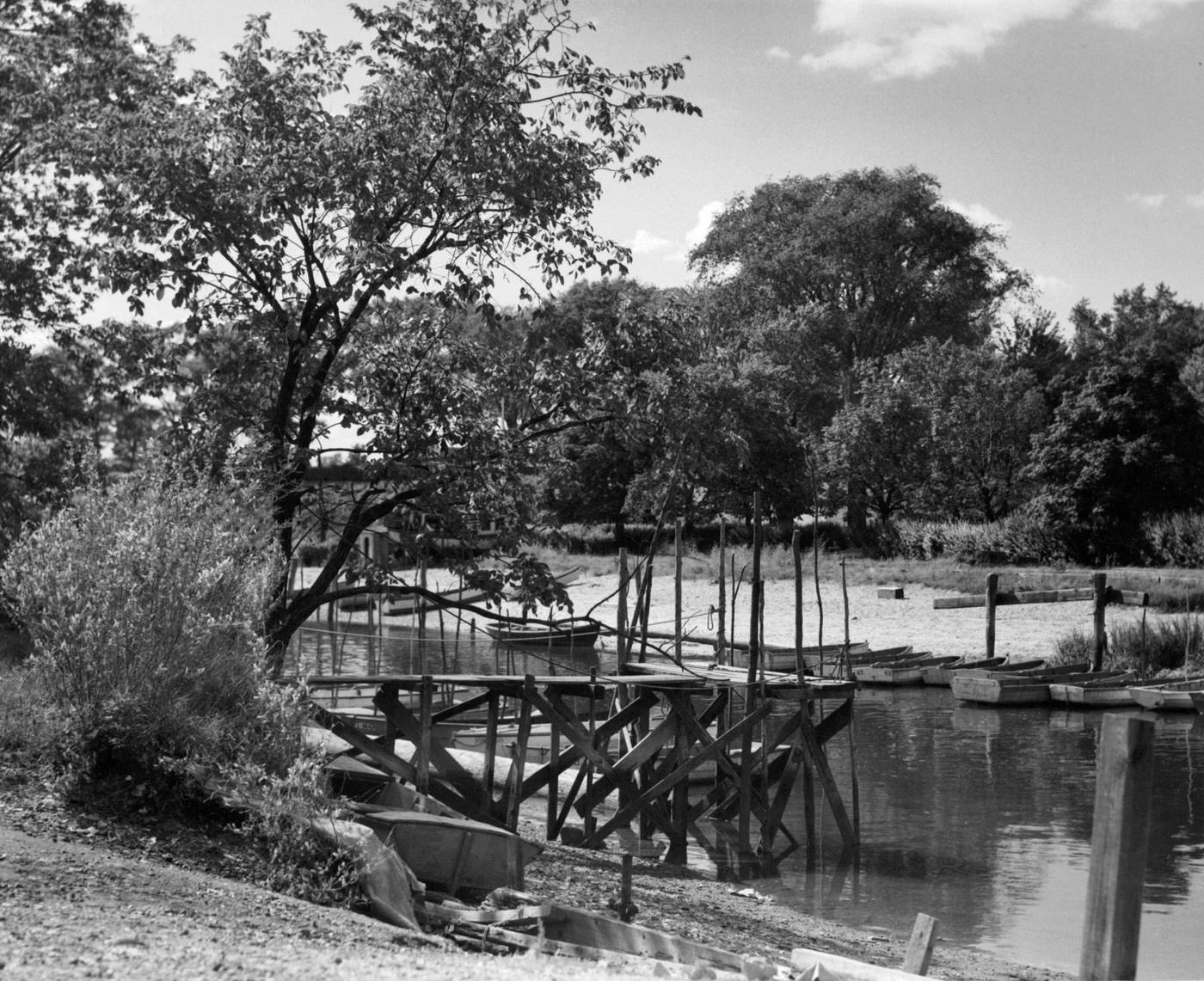 Dock At Princess Bay In Staten Island, 1955.