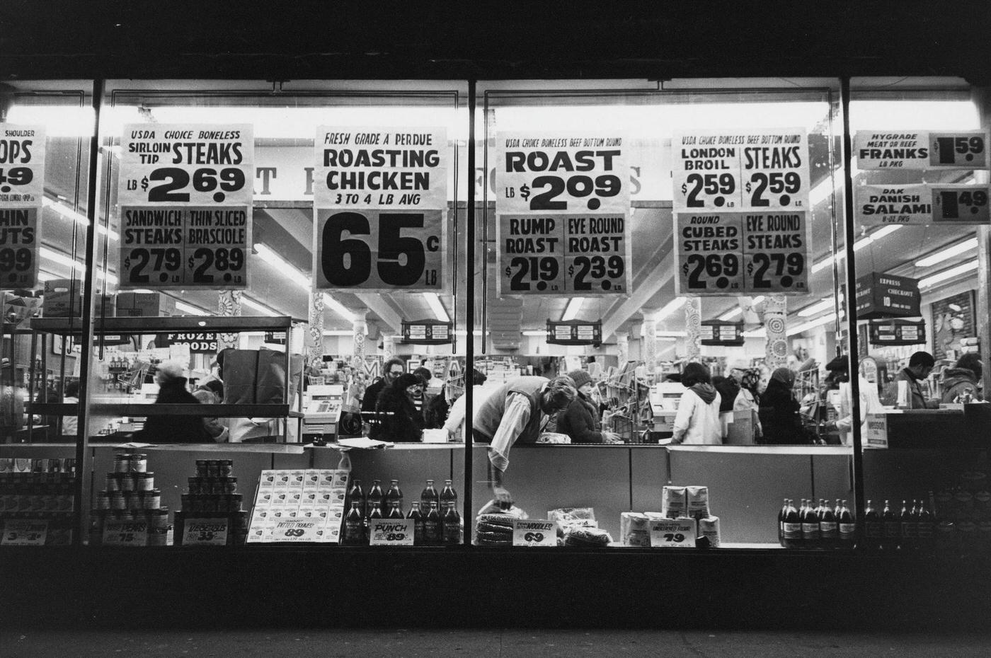 Large Grocery Store In Staten Island, 1980.