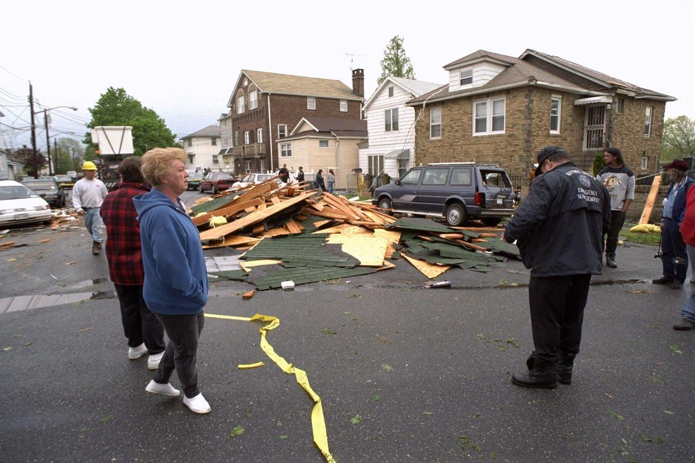 Debris From Homes On Winfield St. After Wind Tore Off Roofs, Staten Island.