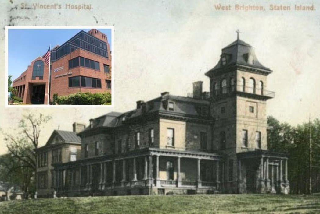 St. Vincent'S Hospital (Rumc), West Brighton, W.t. Garner Mansion Became St. Austin'S School For Boys, Acquired By The Sisters Of Charity And Became St. Vincent'S Hospital, New York City, 1903.