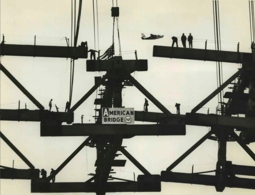 The Last Section Of The Verrazzano-Narrows Bridge Is Moved Into Place, 1964.