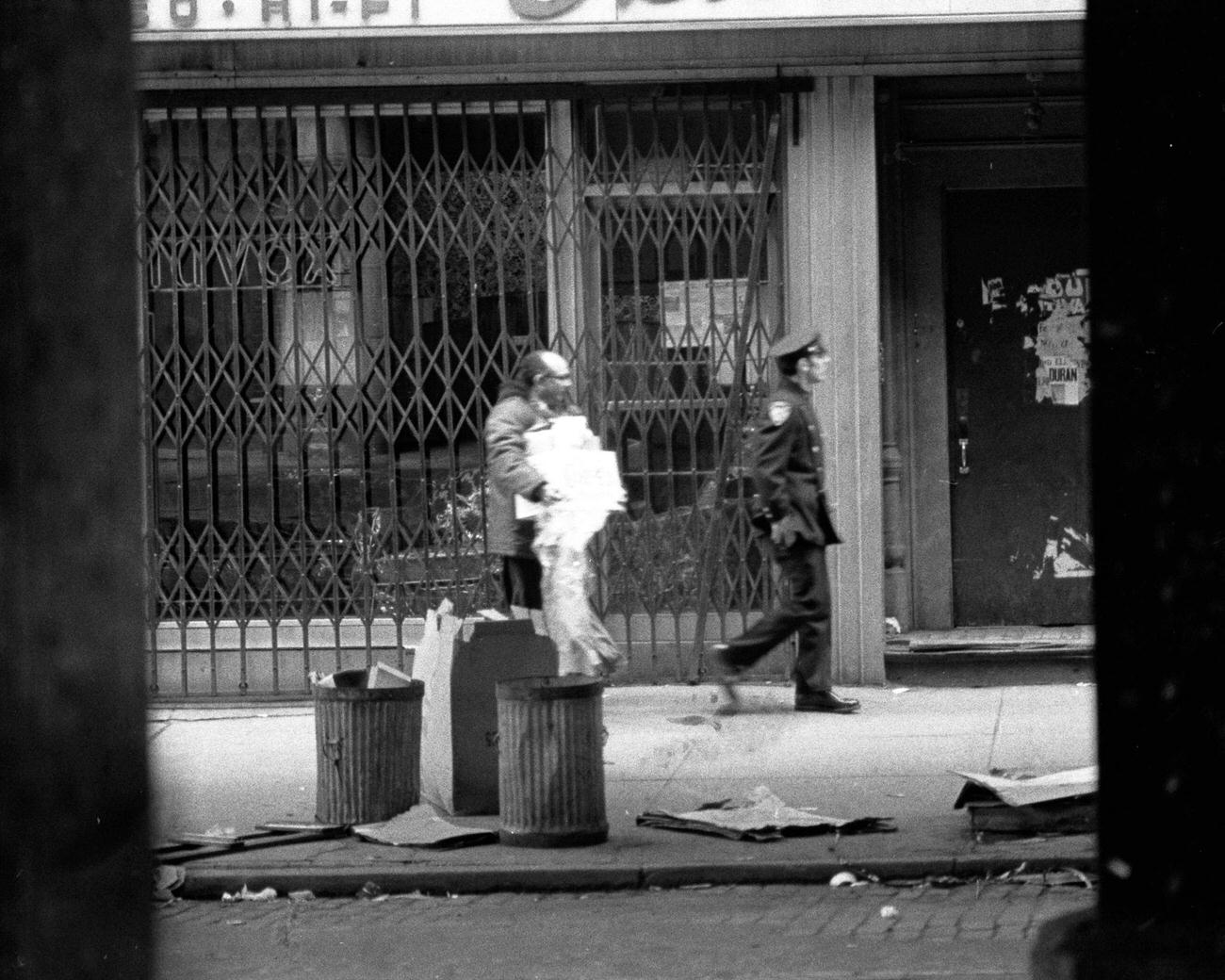 Man From Neighboring Store Convoyed To Safety, 1973