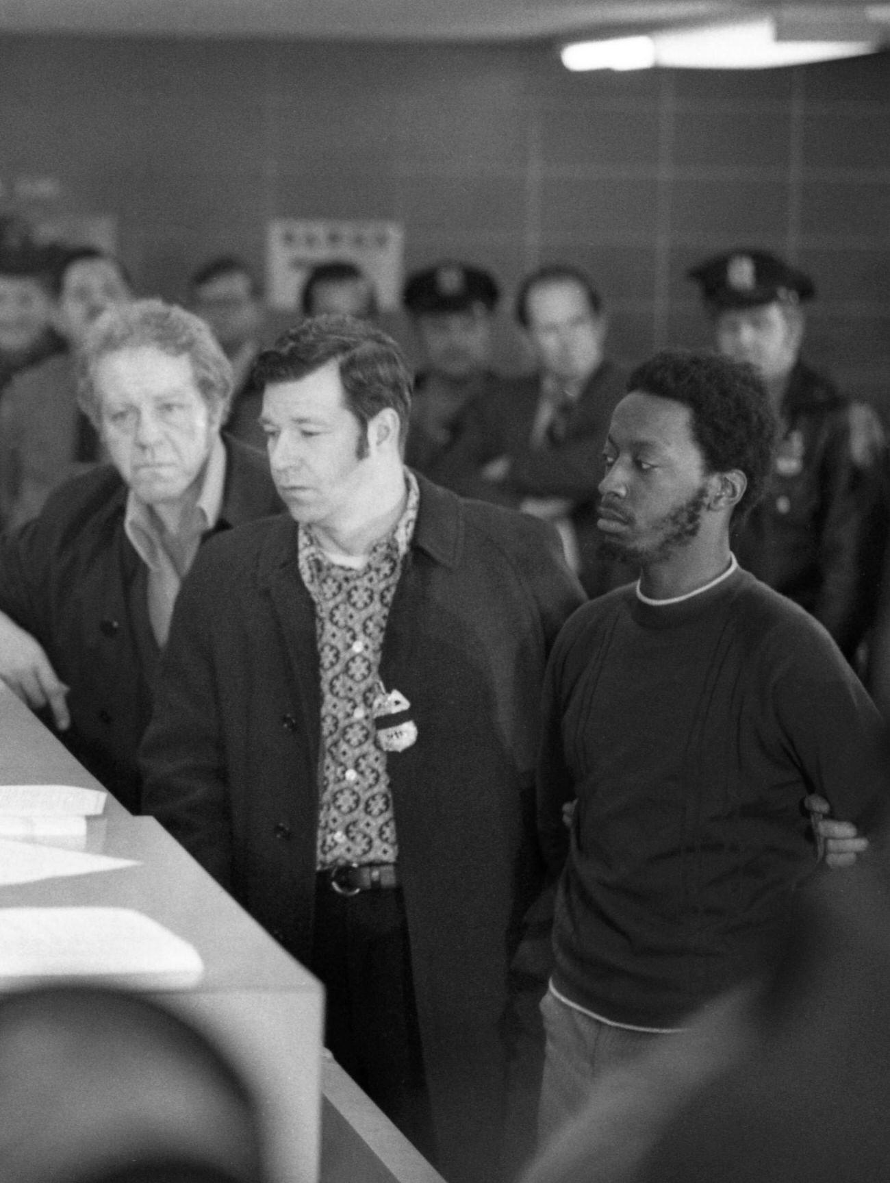 Salih Ali Abdullah Booked For Murder And Robbery In Brooklyn Hostage Siege, 1973