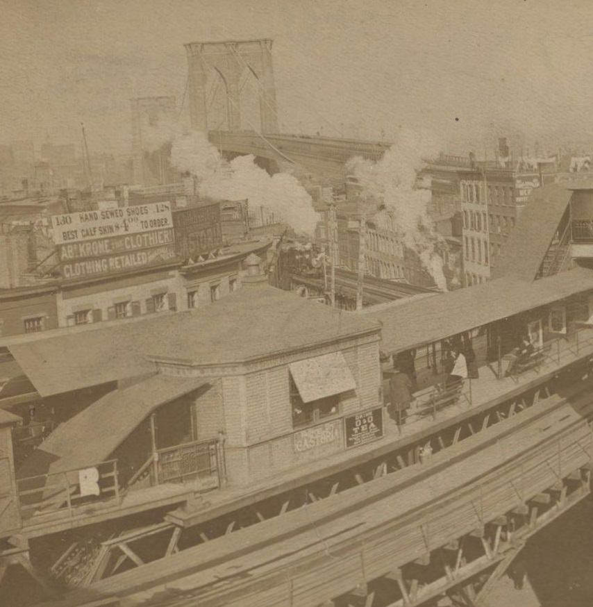 Elevated Railways By Brooklyn Bridge, Brooklyn,