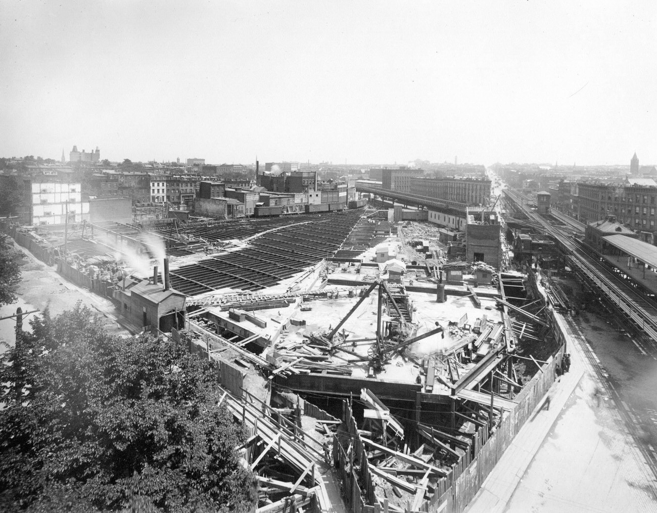 Flatbush Avenue Lirr Station Under Construction, Brooklyn, 1895