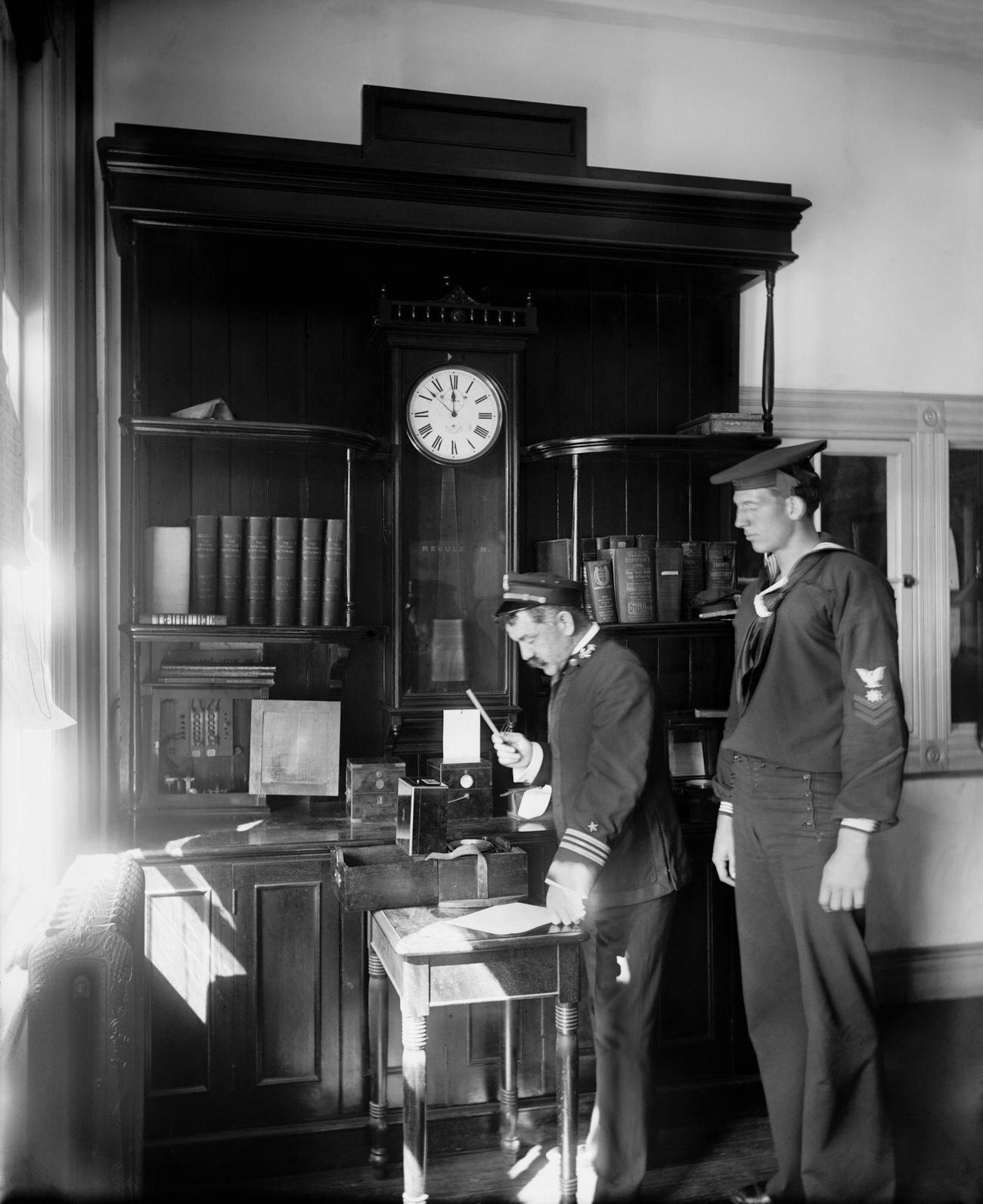 Timekeeping At Brooklyn Navy Yard, Brooklyn, 1890S