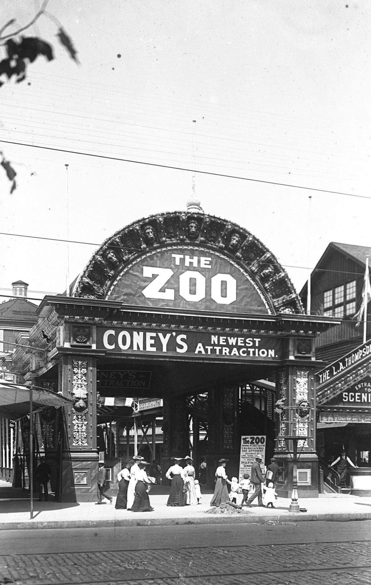 Zoo Entrance In Coney Island, Brooklyn, Late 1890S.