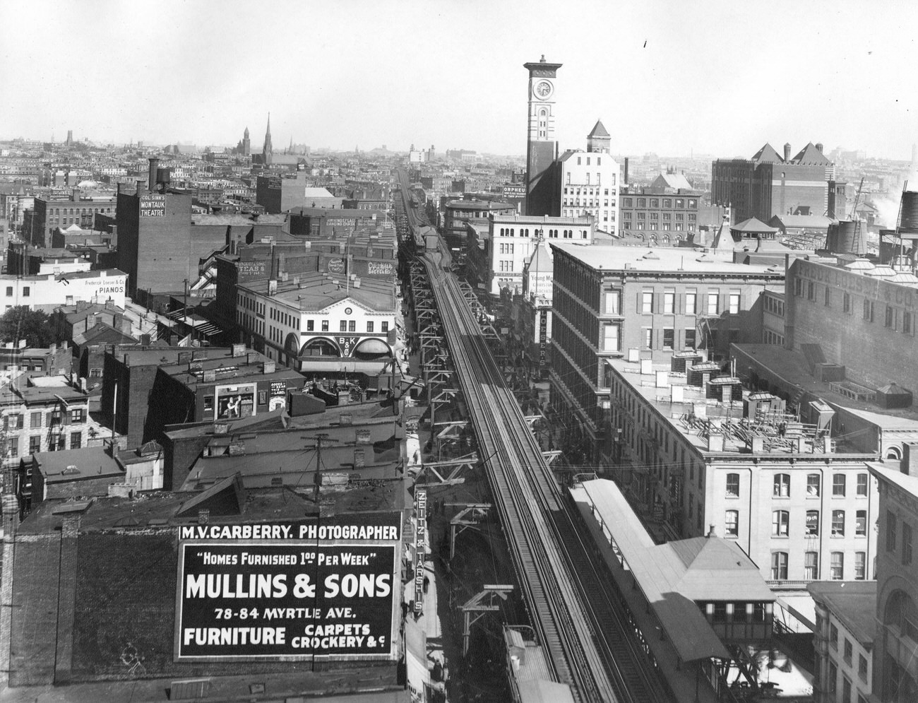 Downtown Brooklyn View From Fulton Street El, Brooklyn, 1895.