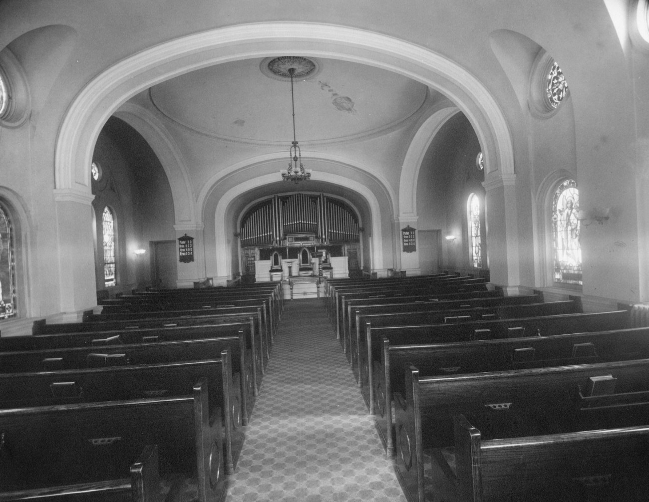 Interior Of Unidentified Church, Possibly At Flatbush And Church Avenues, Brooklyn, 1895