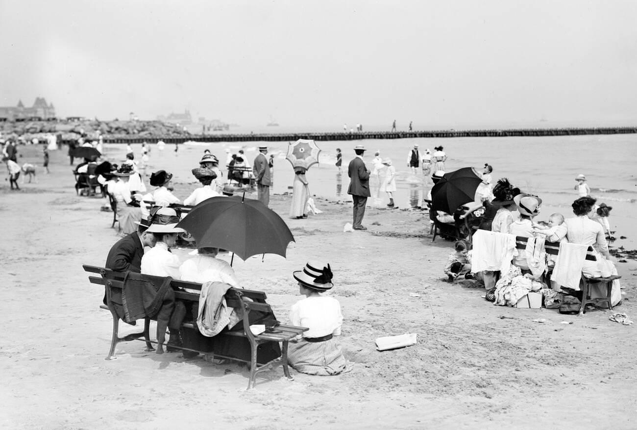 Coney Island Beachgoers, 1910S