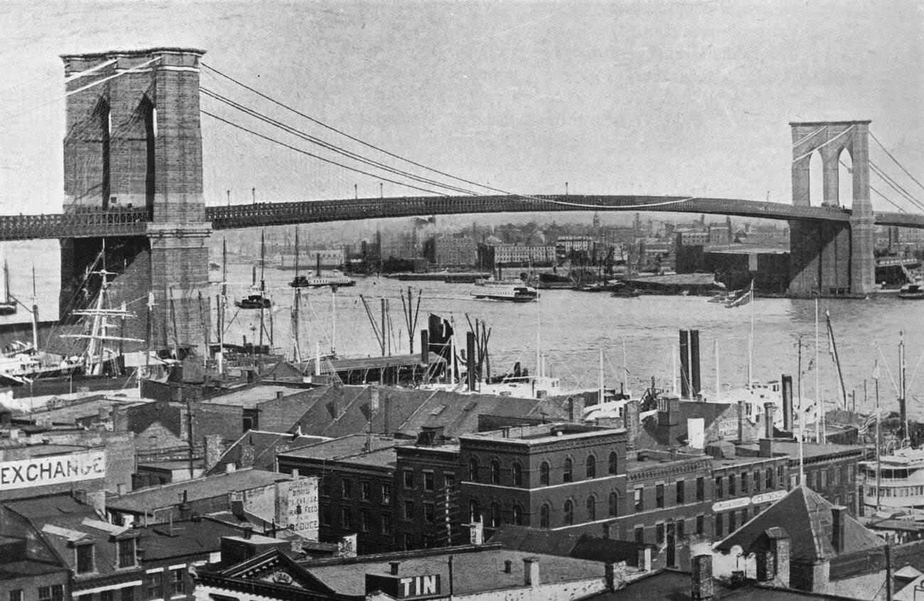 Brooklyn Bridge, Brooklyn, 1915