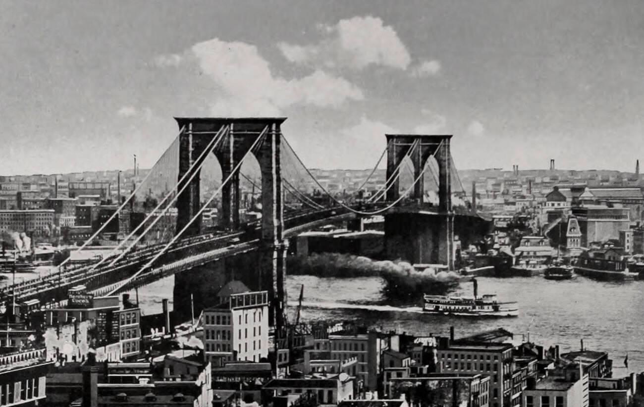 Brooklyn Bridge, Brooklyn, 1915