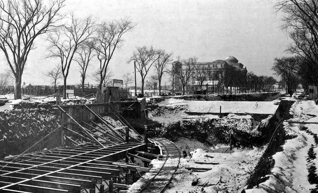 Nyc Subway Under Construction, 1917.