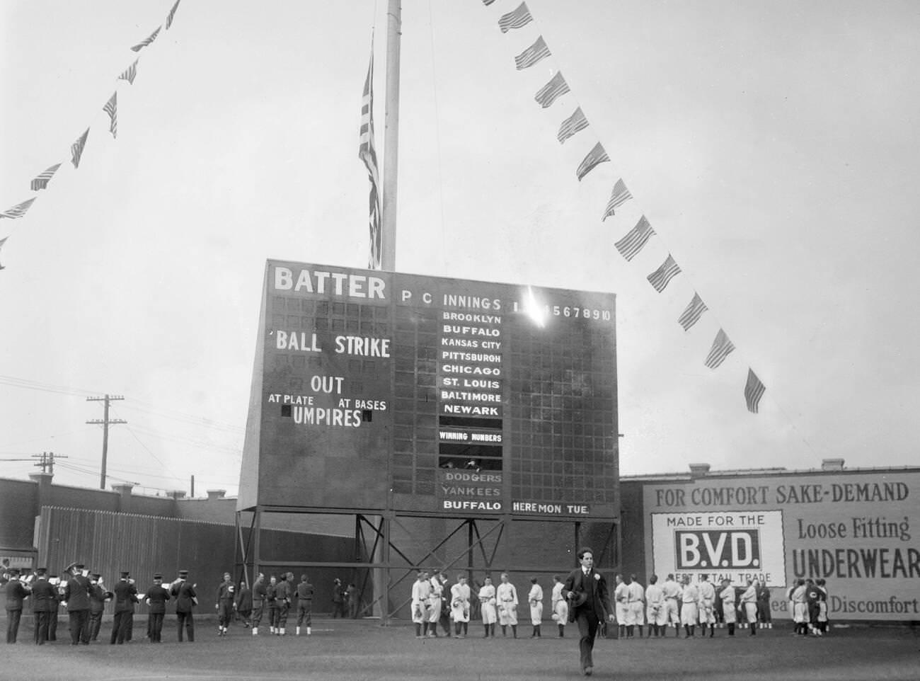 Flag-Raising Ceremony At Washington Park, Brooklyn, 1915.