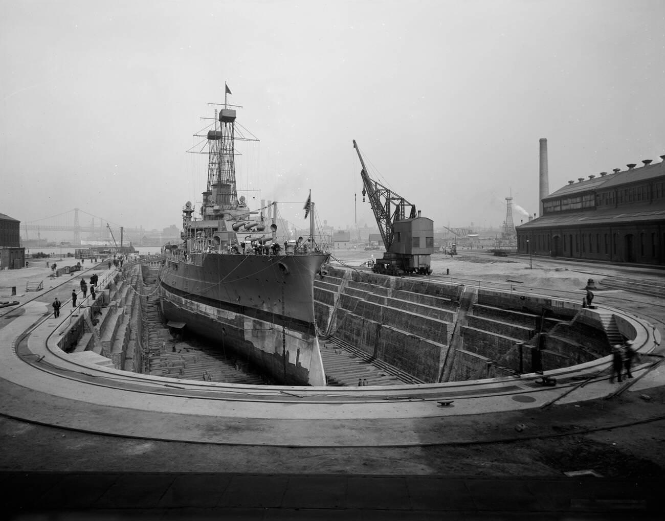 Dry Dock No. 4 At Brooklyn Navy Yard, Brooklyn, 1910