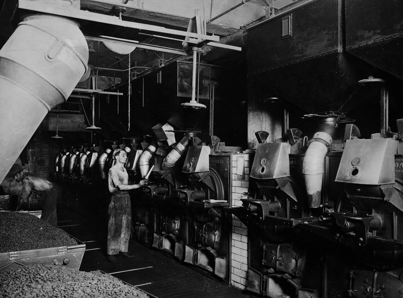 Roasting Cocoa Beans At Rockwood Chocolate Company Plant, Brooklyn, 1918.