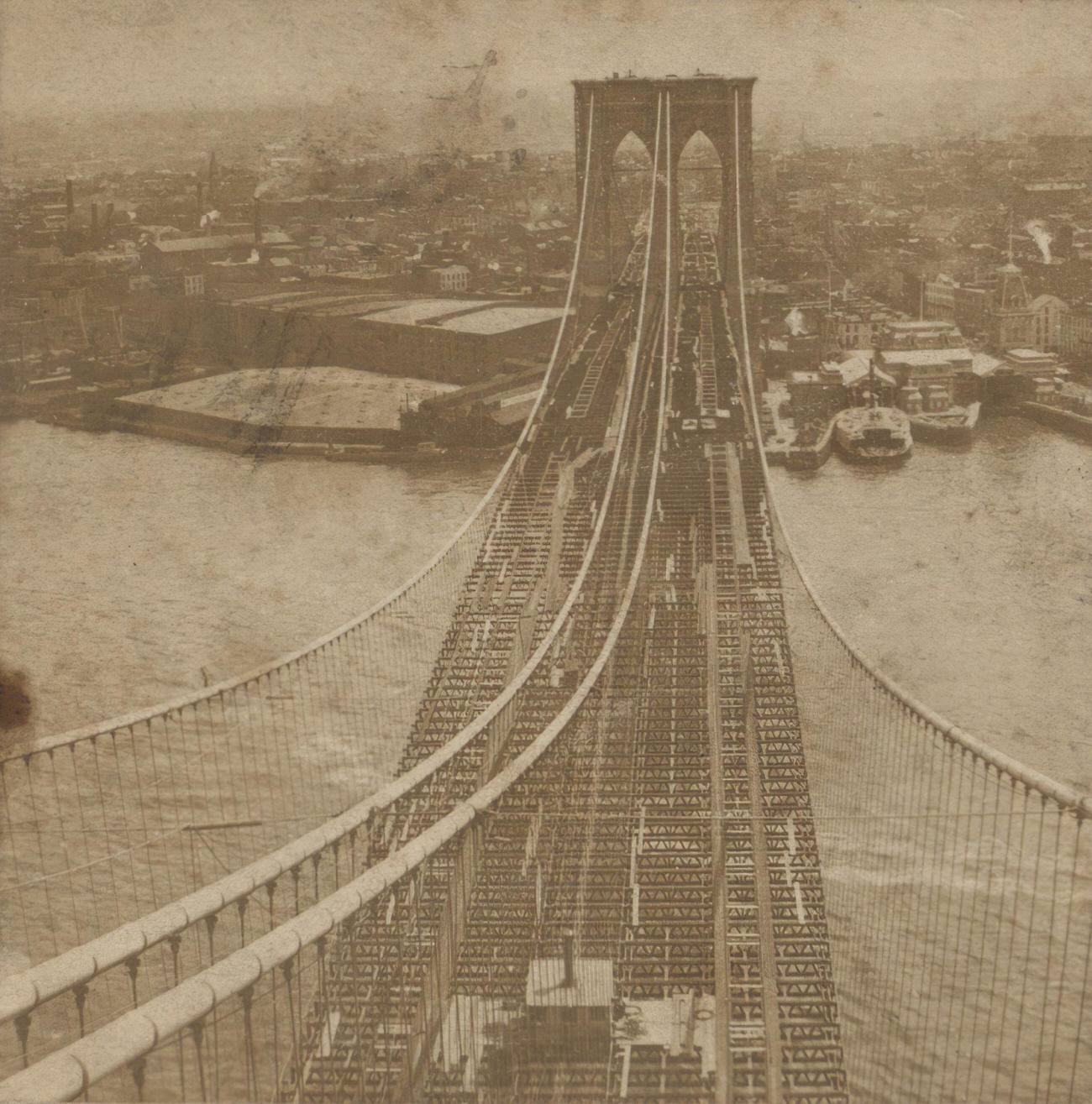 New York City From The Pier Of Brooklyn Suspension Bridge, 1910