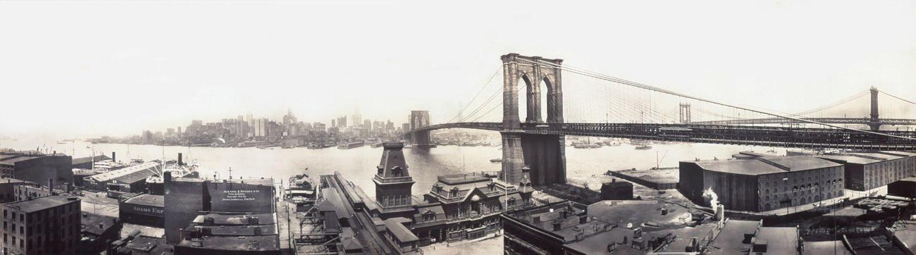 Brooklyn And Manhattan Bridges Viewed From Brooklyn, 1913