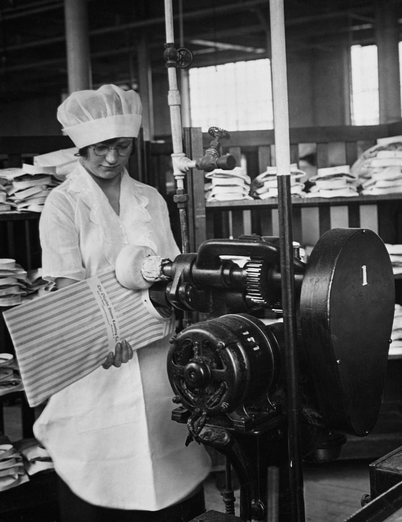 Worker At Pilgrim Steam Laundry Company, Brooklyn, 1925