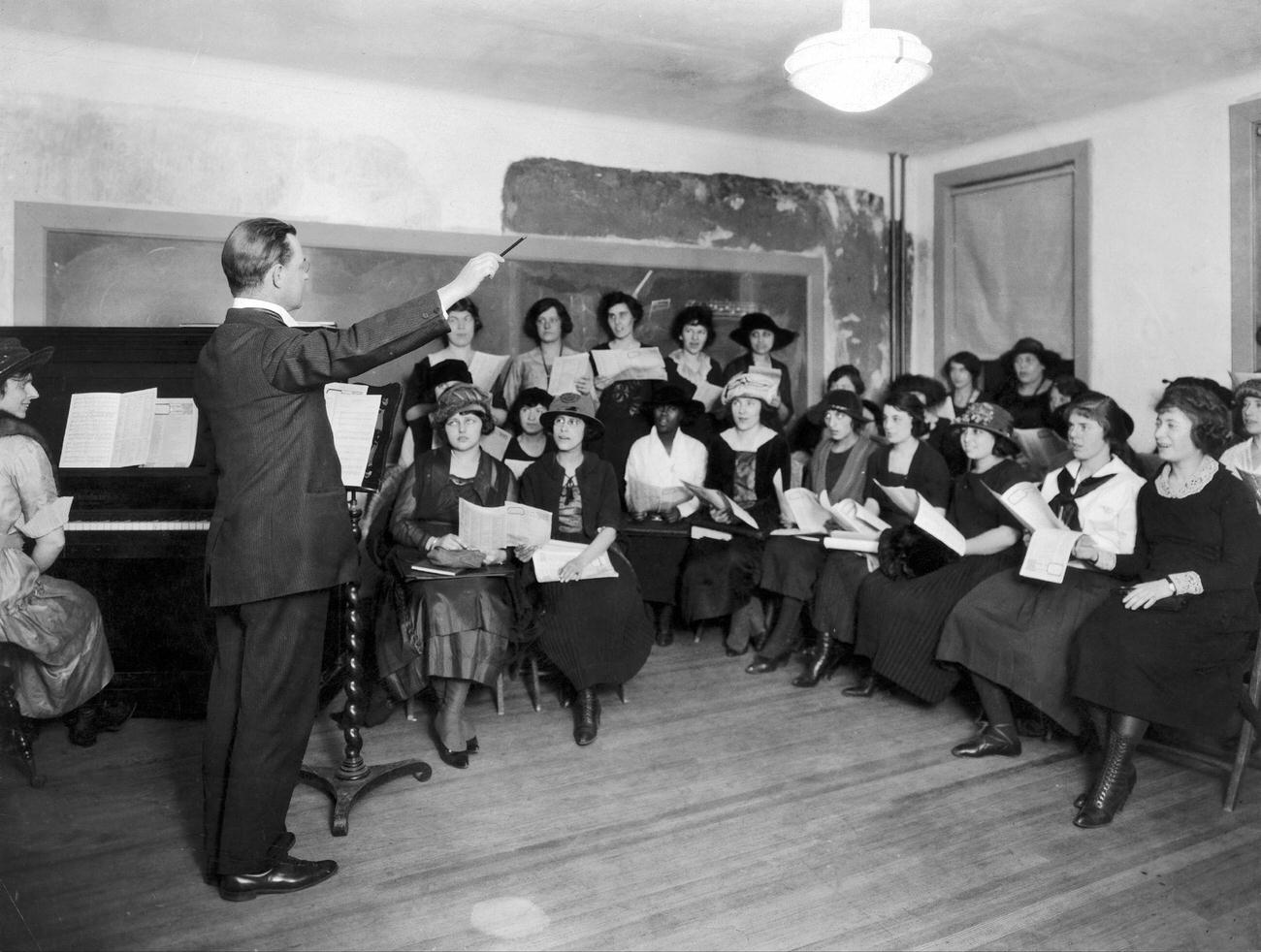 Choir Rehearsal At The School Of Music, Brooklyn, 1920-1935