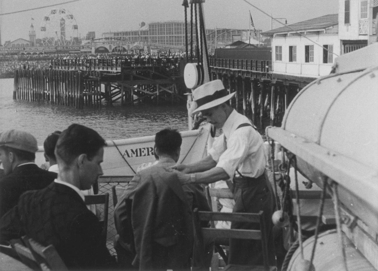 Aboard The America Ferry To Coney Island, 1928