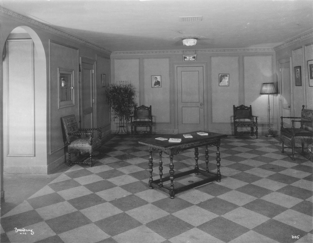 Lobby Outside Men'S Room At Carlton Theatre On Flatbush Avenue, Brooklyn, 1929