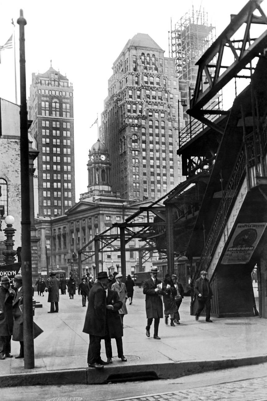 Elevated Train Near Brooklyn'S Borough Hall, Circa 1930