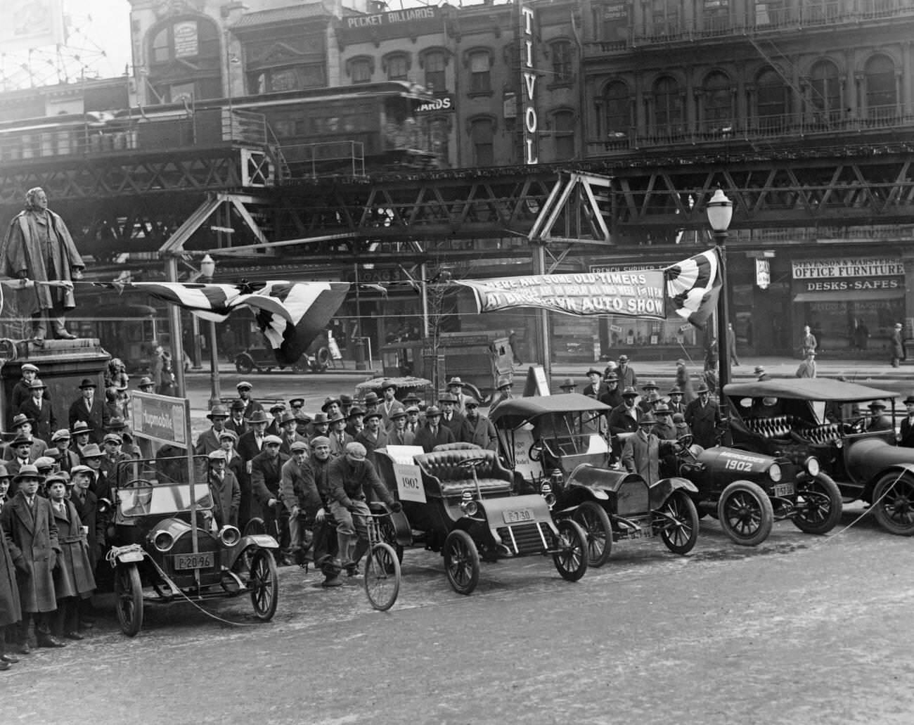 Historic Cars In Front Of Brooklyn Borough Hall