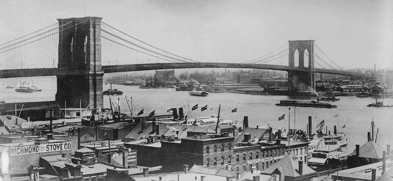 Heavy Traffic On Brooklyn Bridge Due To Cable Issue, 1 August 1922