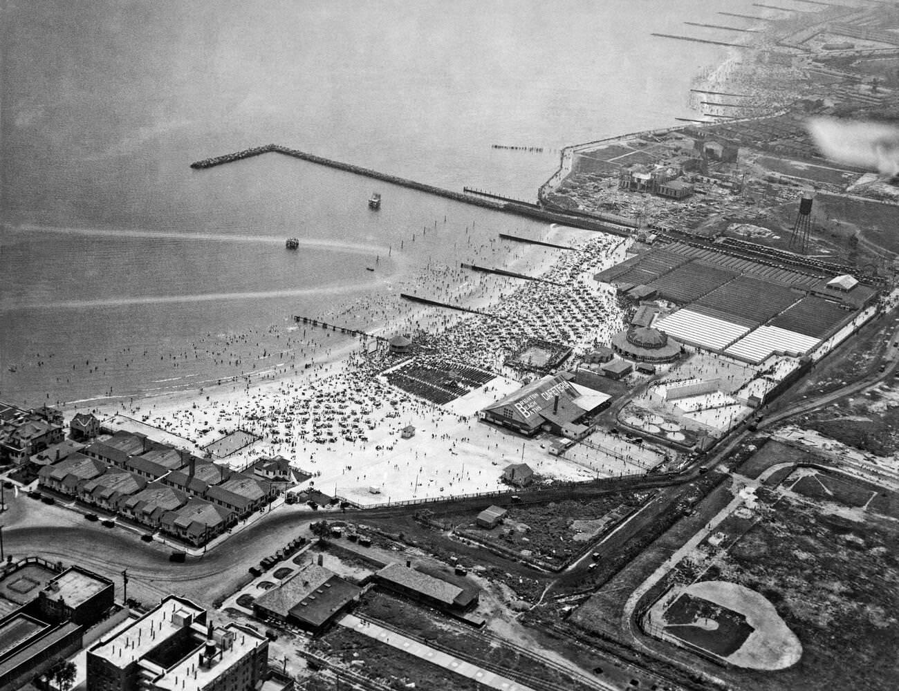 Aerial View Of Crowded Brighton Beach On Fourth Of July, Brooklyn, 1925.